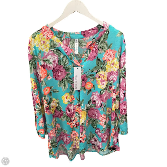 Top Long Sleeve By Clothes Mentor In Blue, Size: 3x