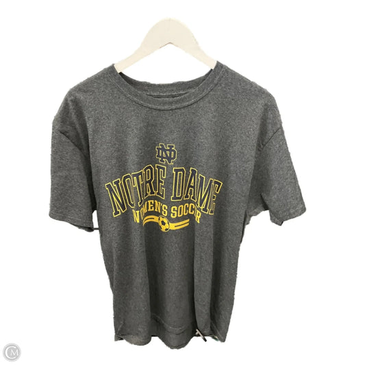 Top Short Sleeve By Champion In Grey, Size: L