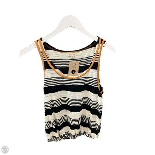 Top Sleeveless By Hem & Thread In Black & Cream, Size: Small