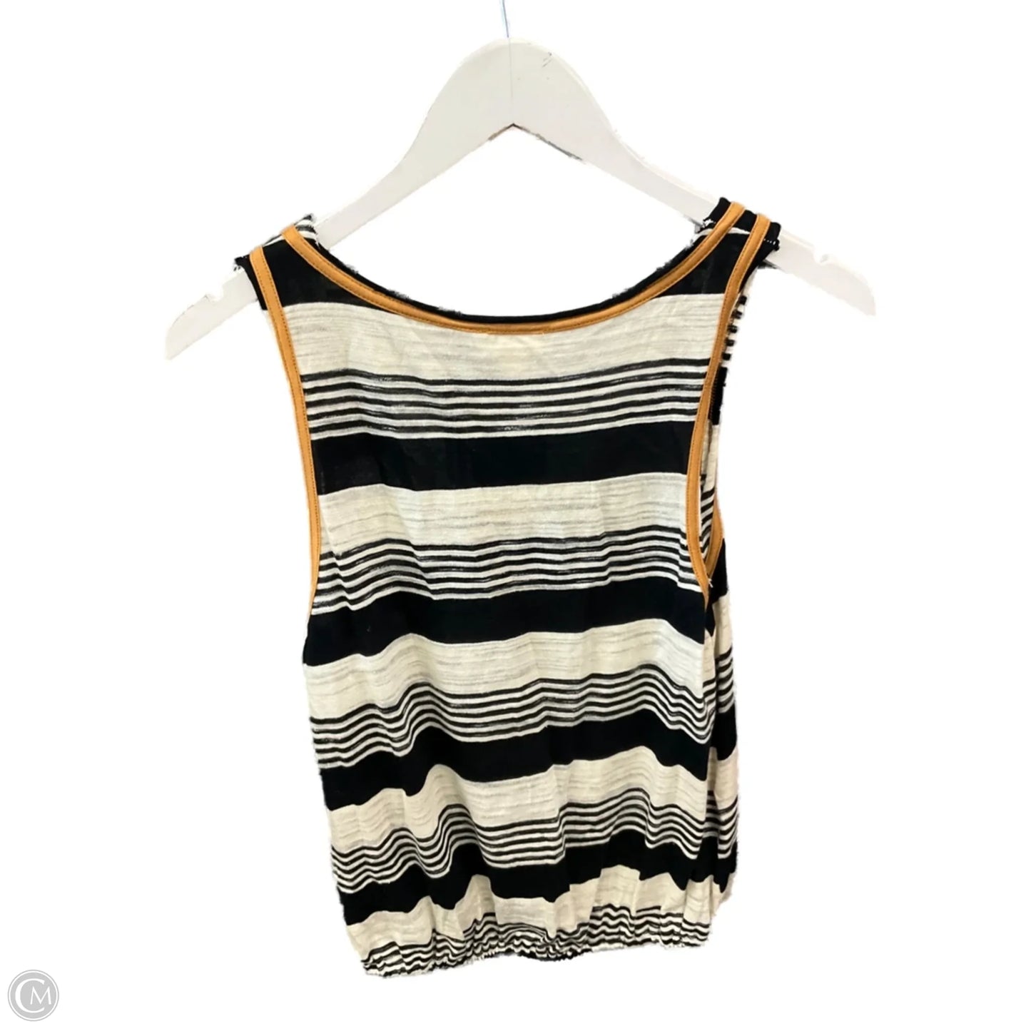 Top Sleeveless By Hem & Thread In Black & Cream, Size: Small