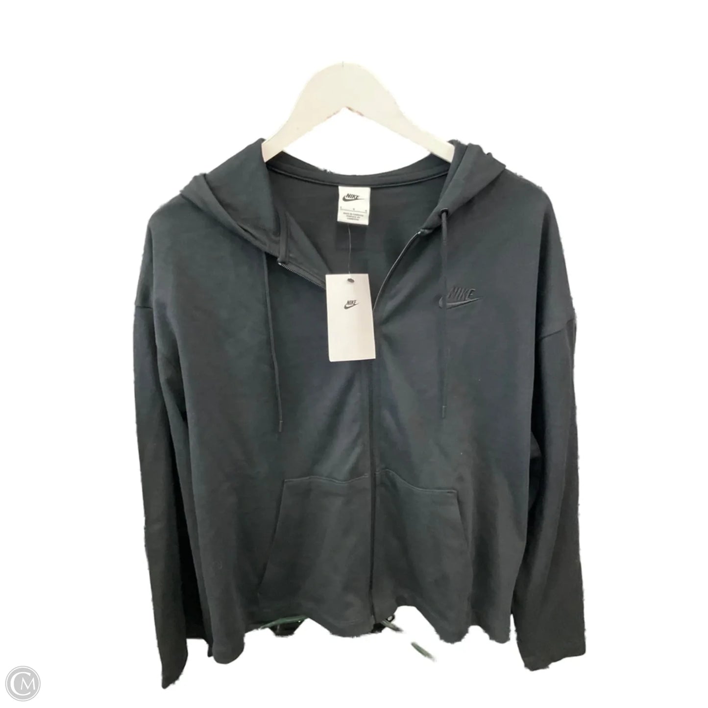 Athletic Jacket By Nike In Black, Size: L