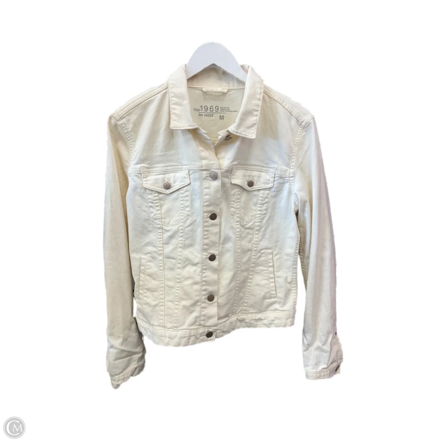 Jacket Denim By Gap In Cream, Size: M