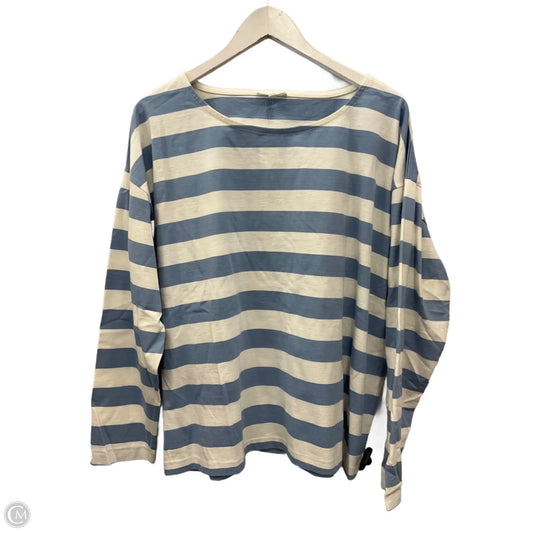 Top Long Sleeve By Maurices In Blue & White, Size: Xxl