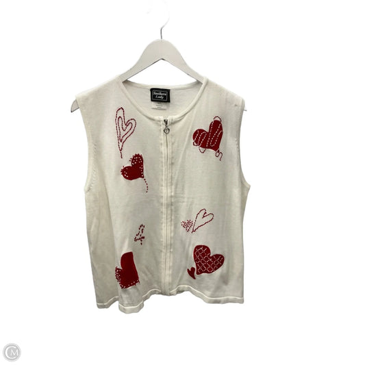 Vest Sweater By Clothes Mentor In Cream, Size: Xl