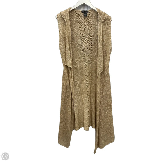 Vest Sweater By Clothes Mentor In Tan, Size: Xl