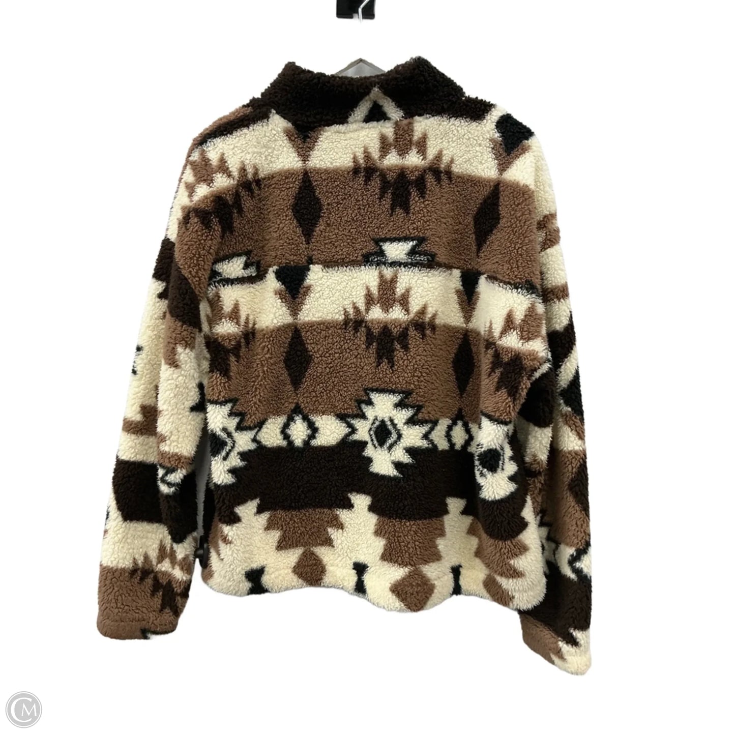 Jacket Fleece By Marika In Brown & Cream, Size: Xl