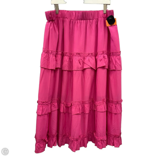 Skirt Maxi By White Birch In Pink, Size: 2x