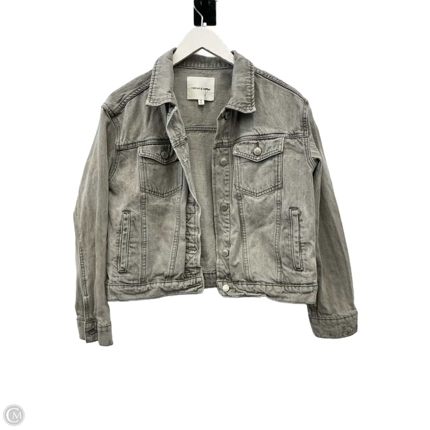 Jacket Denim By Thread And Supply In Grey, Size: S