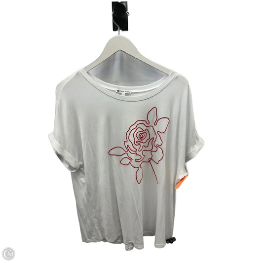 Top Short Sleeve By Clothes Mentor In White, Size: L