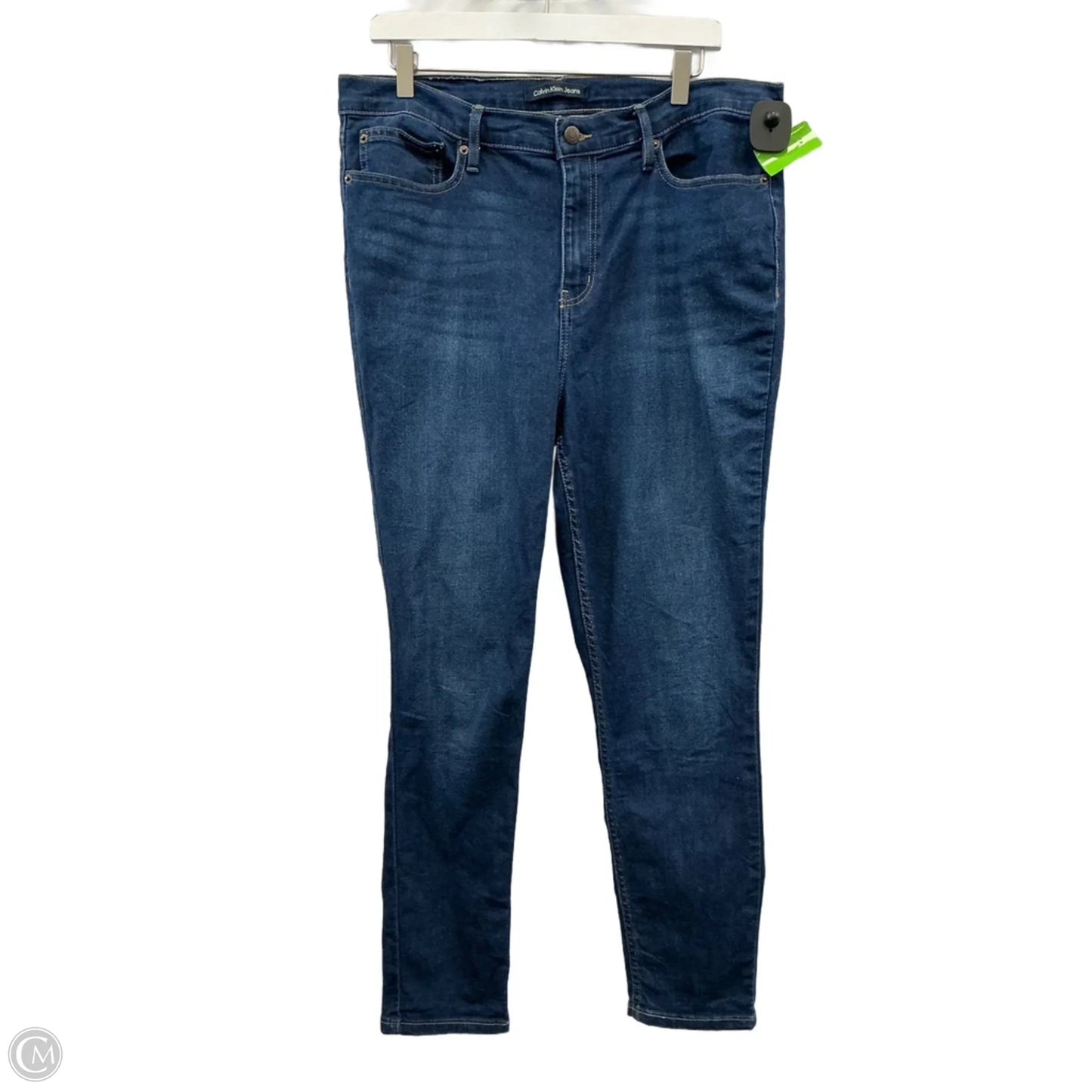 Jeans Skinny By Calvin Klein In Blue Denim, Size: 16