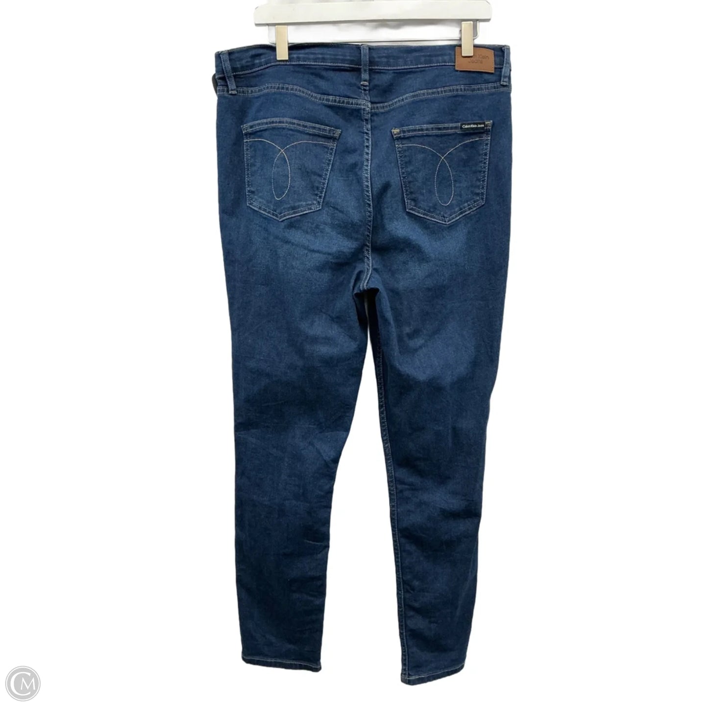 Jeans Skinny By Calvin Klein In Blue Denim, Size: 16