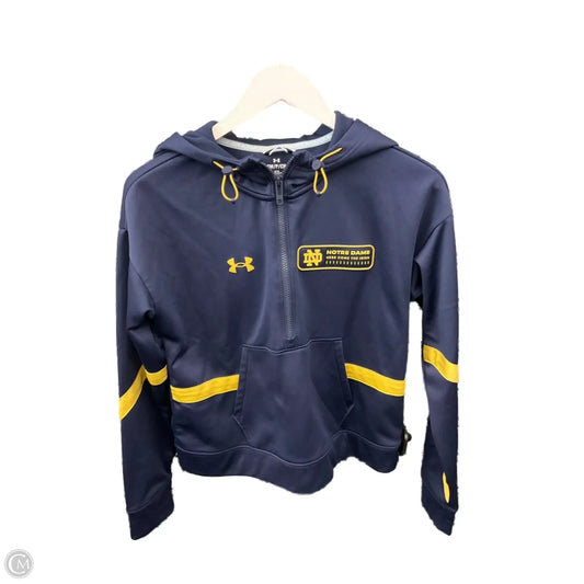 Athletic Sweatshirt Hoodie By Under Armour In Navy, Size: S