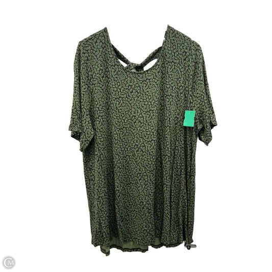 Top Short Sleeve By Lane Bryant In Black & Green, Size: 2x