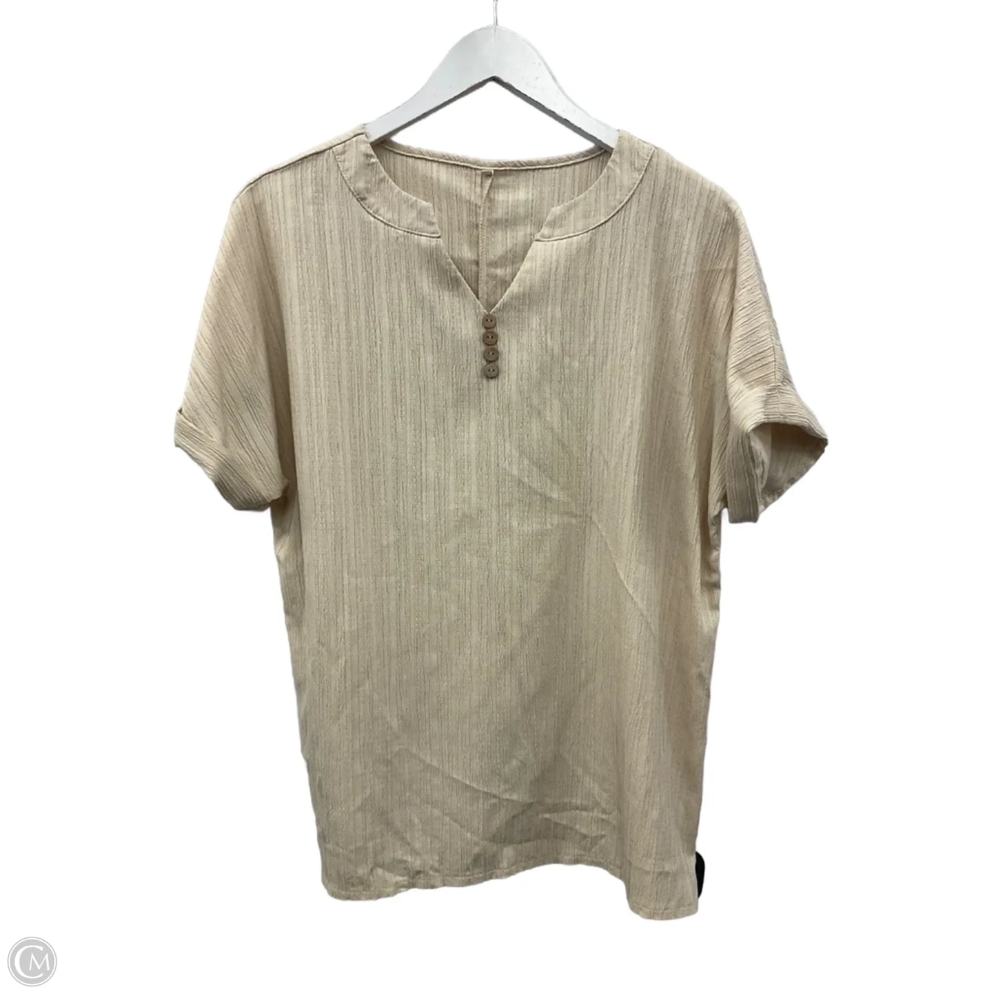 Top Short Sleeve By Clothes Mentor In Cream, Size: L