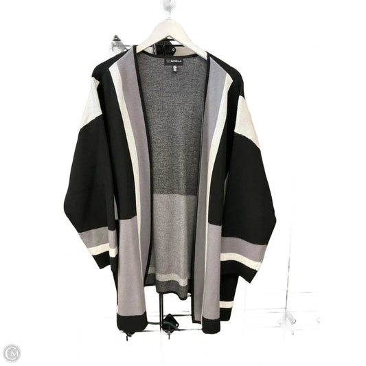 Sweater Cardigan By Rafaella In Black & Grey, Size: 3x