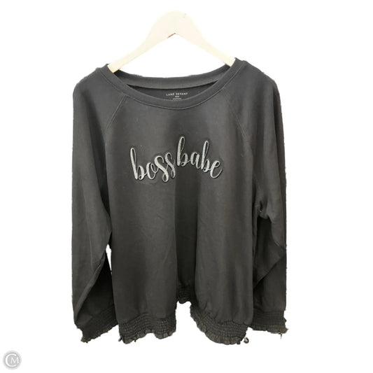 Sweatshirt Crewneck By Lane Bryant In Black, Size: 3x