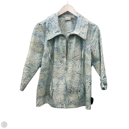 Jacket Windbreaker By Zenergy By Chicos In Aqua, Size: M