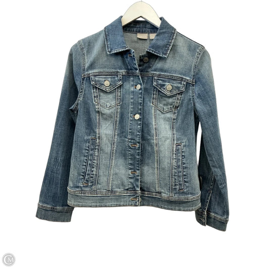 Jacket Denim By Chicos In Blue Denim, Size: S