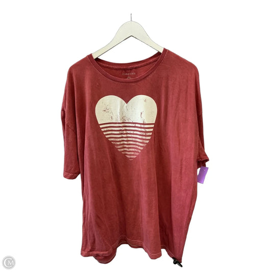 Top Short Sleeve By Maurices In Pink, Size: Xxl