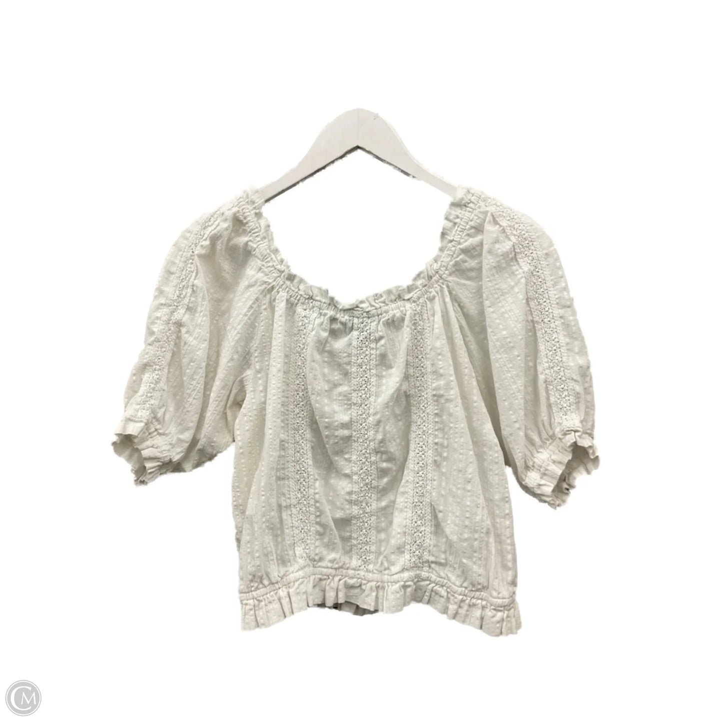 Top Short Sleeve By Anthropologie In White, Size: M