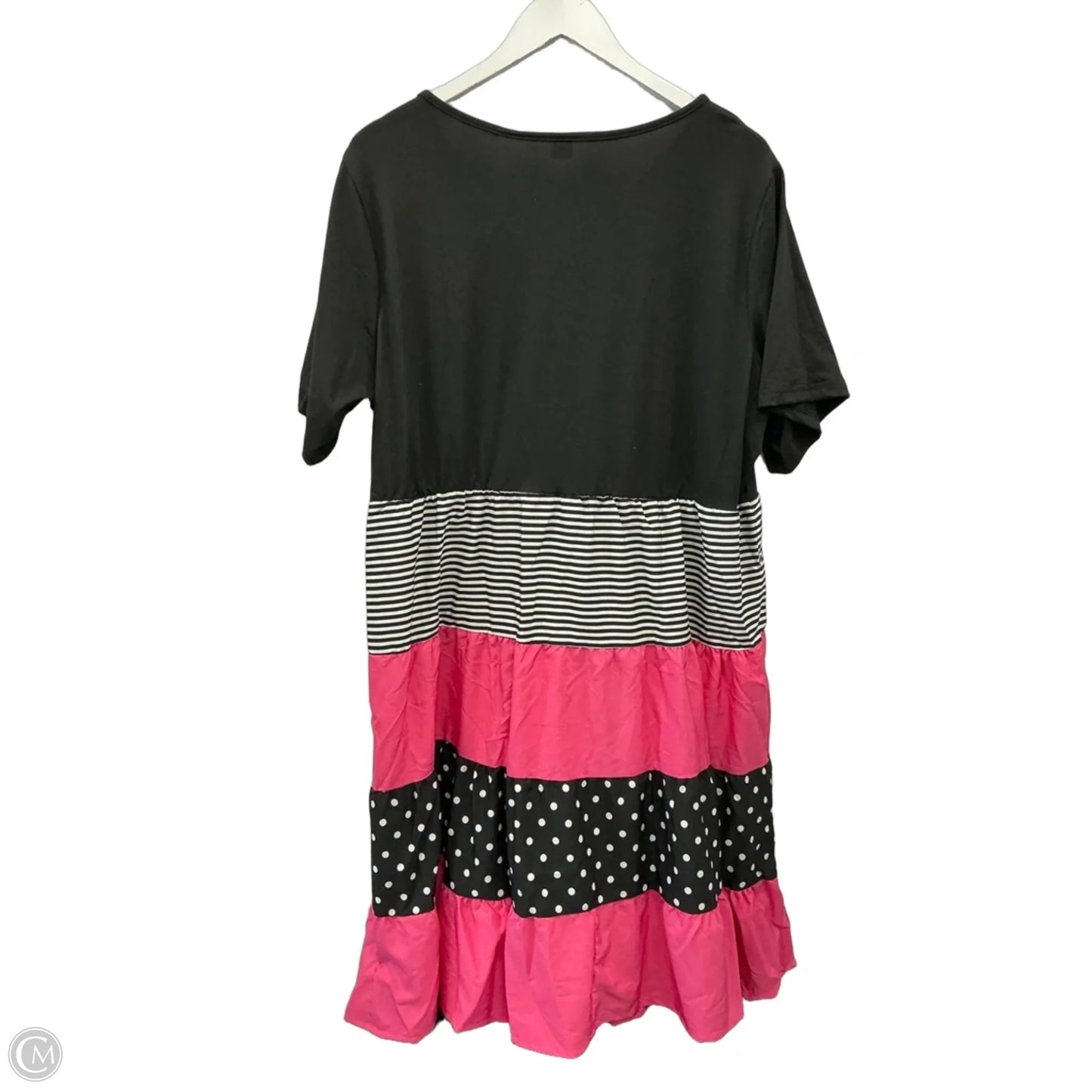 Dress Casual Midi By Shein In Black & Pink, Size: 1x