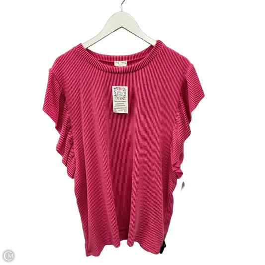 Top Short Sleeve By Lovely Melody In Pink, Size: 3x