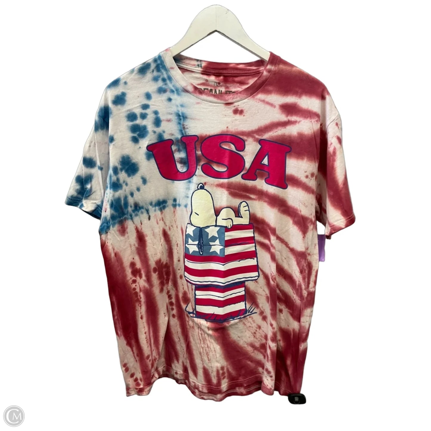 Top Short Sleeve By Clothes Mentor In Blue & Red & White, Size: L