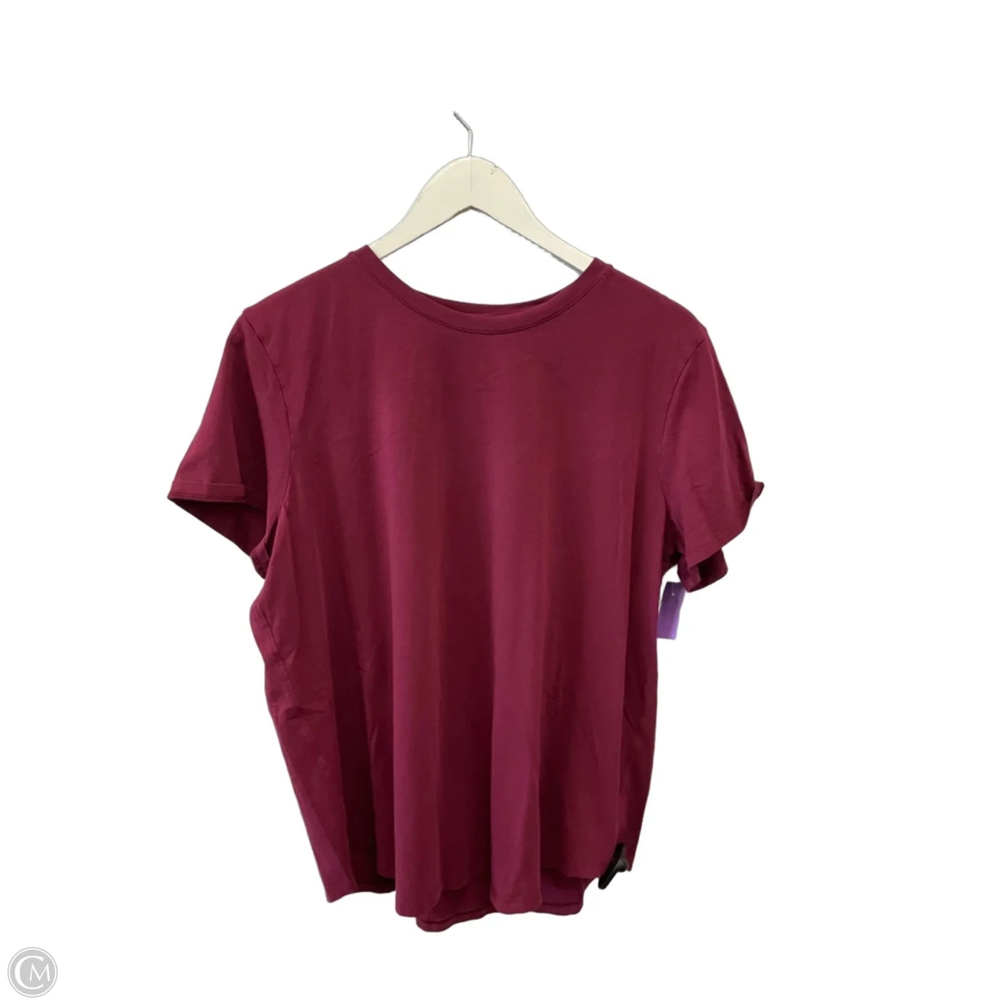 Athletic Top Short Sleeve By Lululemon In Maroon, Size: L