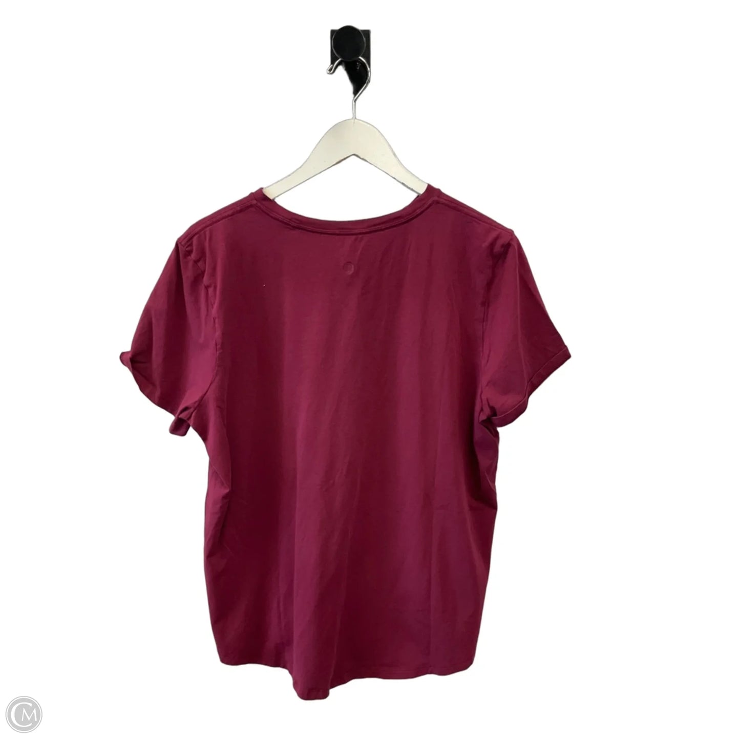 Athletic Top Short Sleeve By Lululemon In Maroon, Size: L