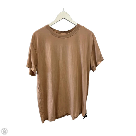 Athletic Top Short Sleeve By Lululemon In Beige, Size: L