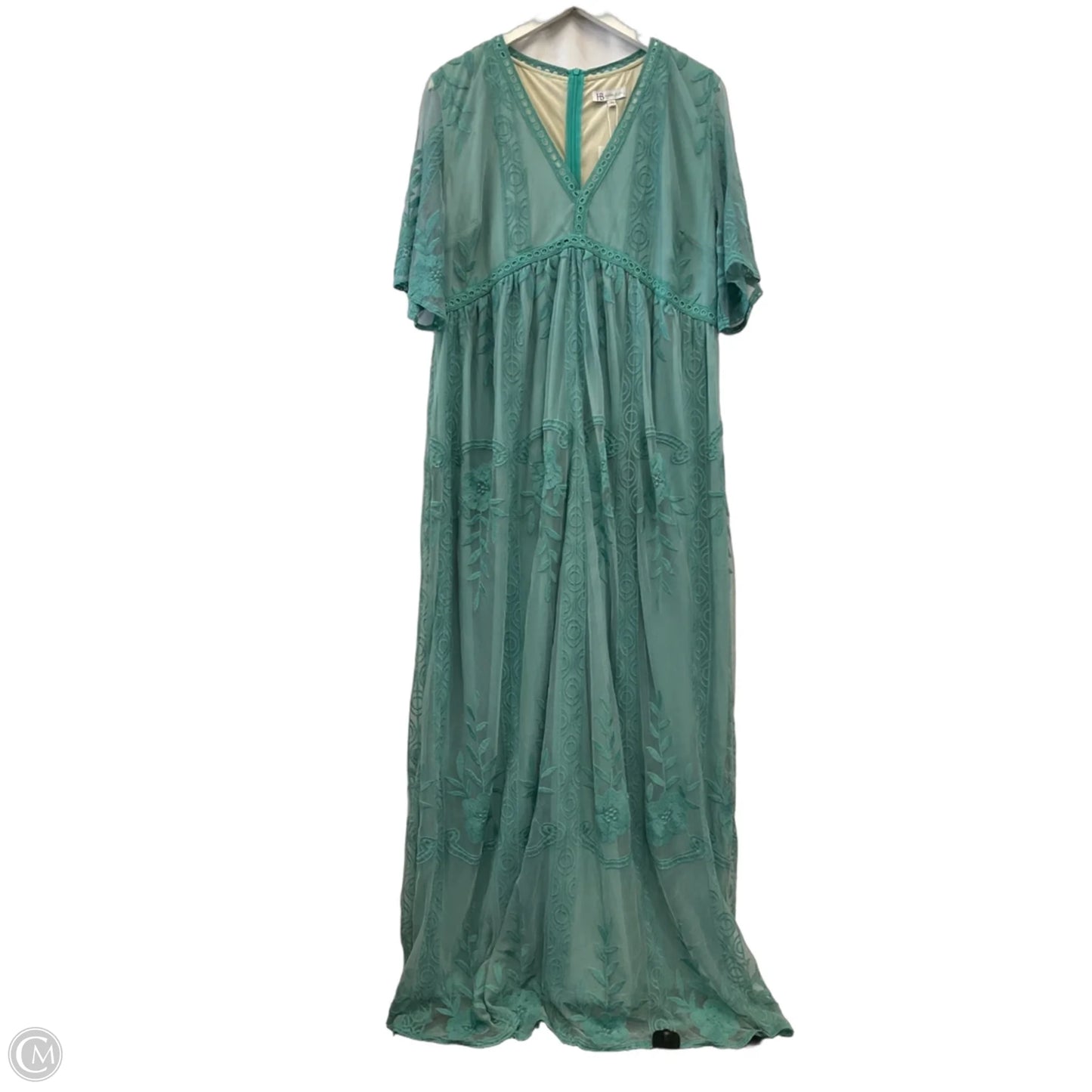 Dress Party Long By Clothes Mentor In Green, Size: 2x