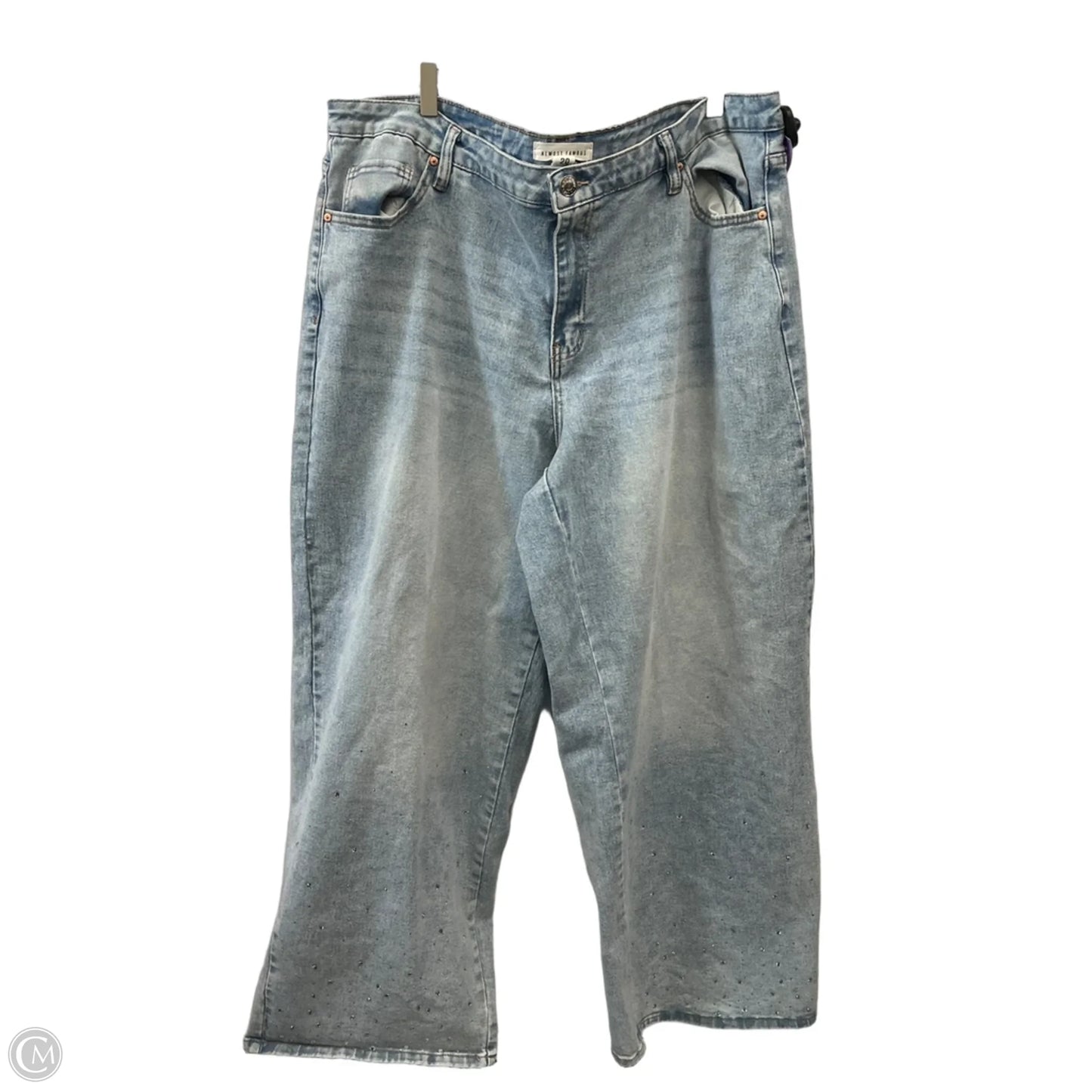 Jeans Wide Leg By Almost Famous In Blue Denim, Size: 20