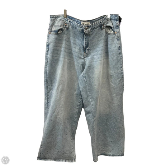 Jeans Wide Leg By Almost Famous In Blue Denim, Size: 20