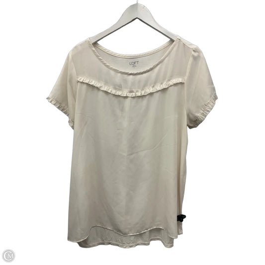 Top Short Sleeve By Loft In Cream, Size: L