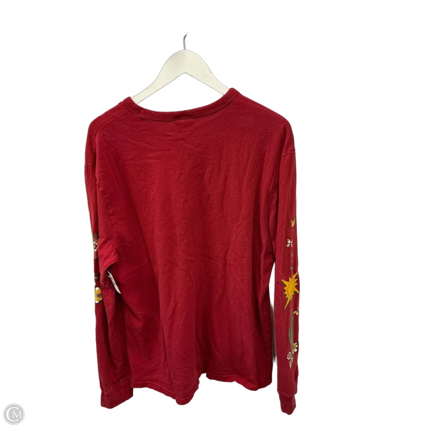 Athletic Top Long Sleeve Collar By Champion In Red, Size: L