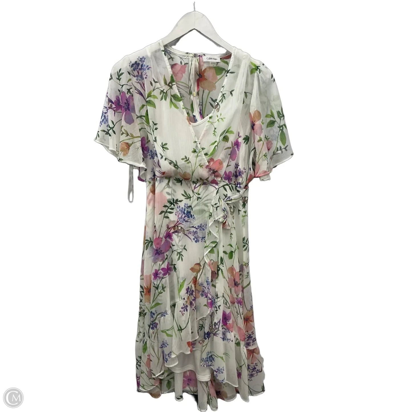 Dress Casual Midi By Calvin Klein In Floral Print, Size: S