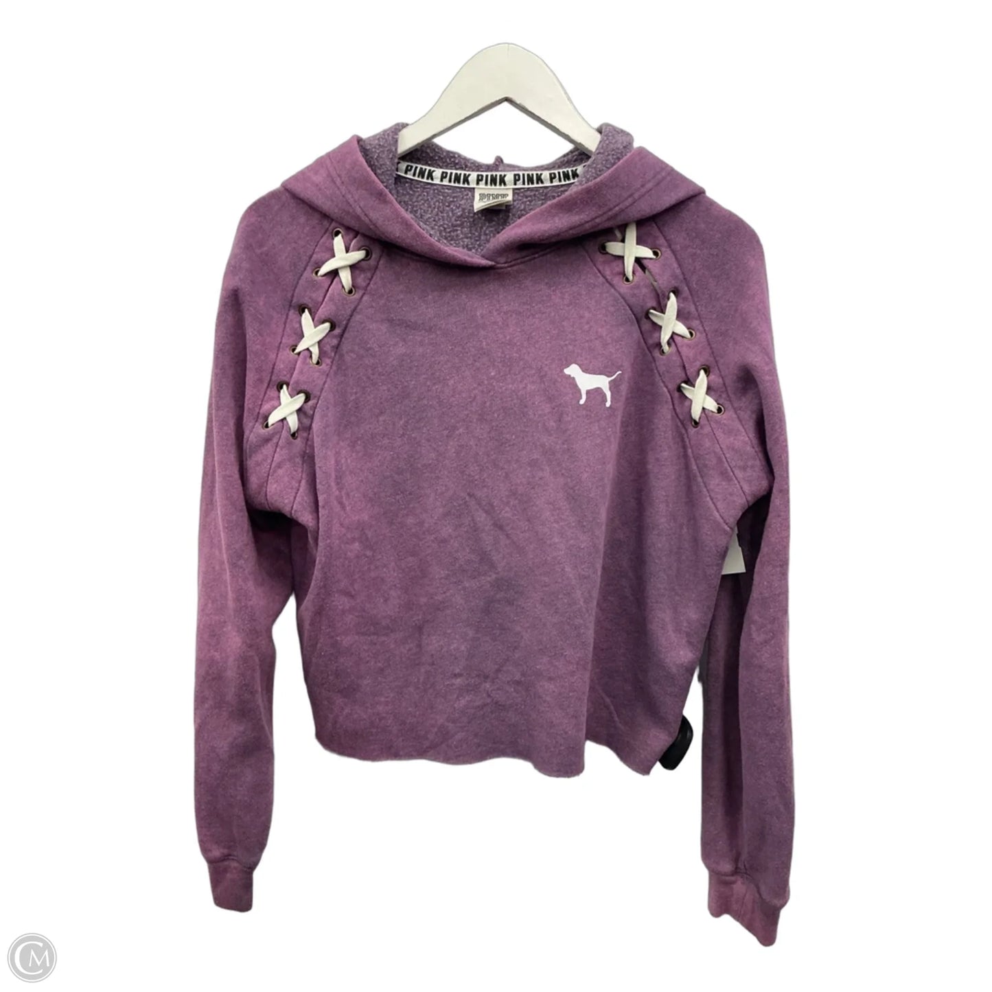 Sweatshirt Hoodie By Pink In Purple, Size: S