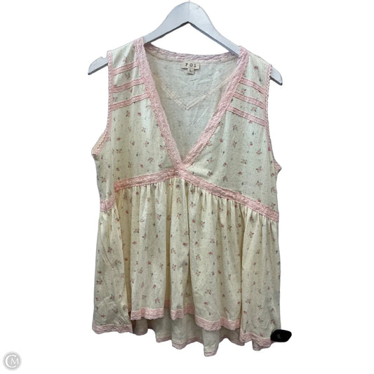 Top Sleeveless By Pol In Cream, Size: L