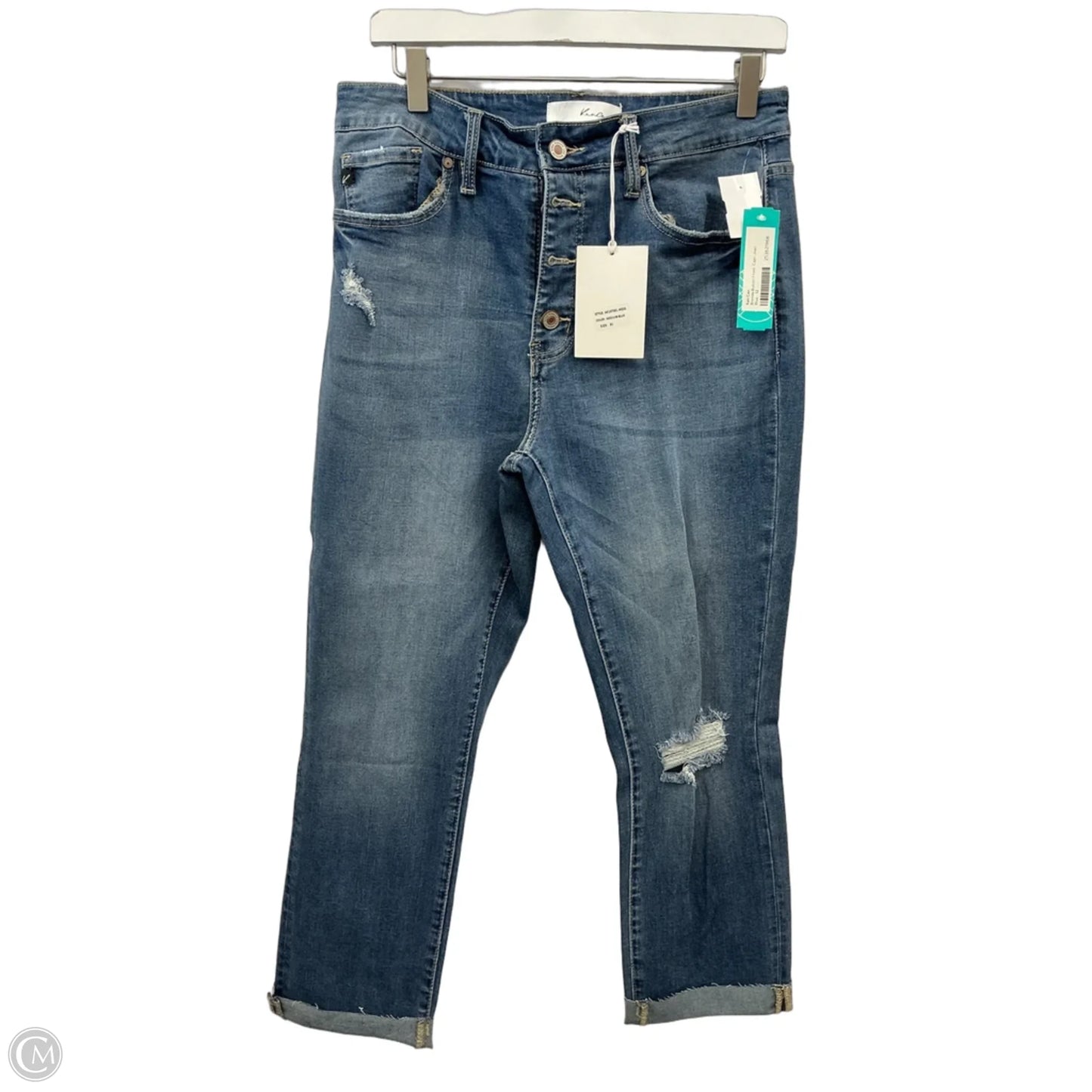 Jeans Cropped By Kancan In Blue Denim, Size: 12