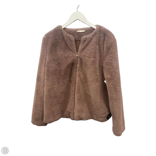 Jacket Faux Fur & Sherpa By Promesa In Mauve, Size: L