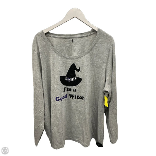 Top Long Sleeve By Clothes Mentor In Grey, Size: 3x