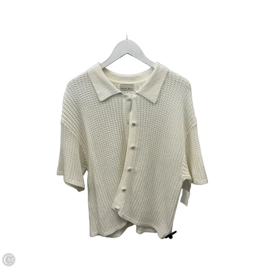 Sweater Short Sleeve By Be Cool In White, Size: L