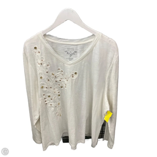 Top Long Sleeve By Sonoma In Cream, Size: 3x