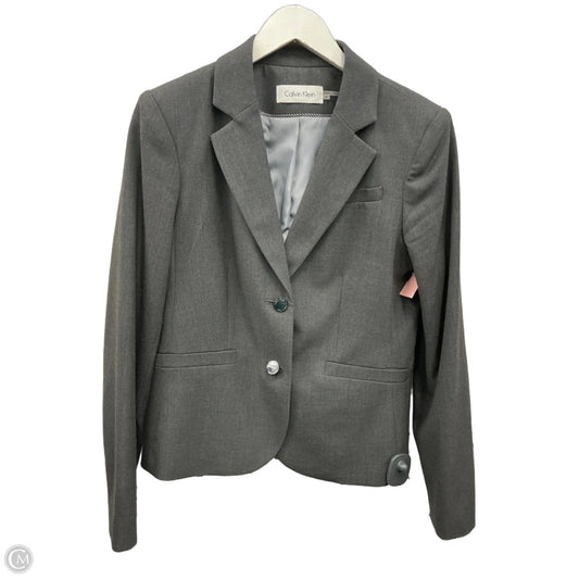 Blazer By Calvin Klein In Grey, Size: M