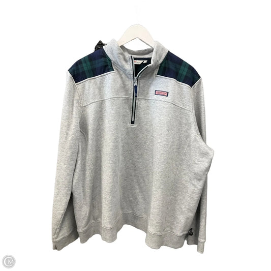 Sweatshirt Collar By Vineyard Vines In Grey, Size: 3x