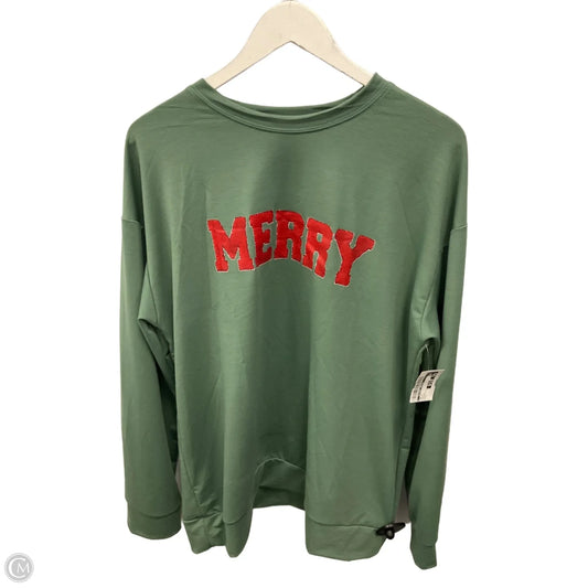 Top Long Sleeve By Clothes Mentor In Green, Size: L