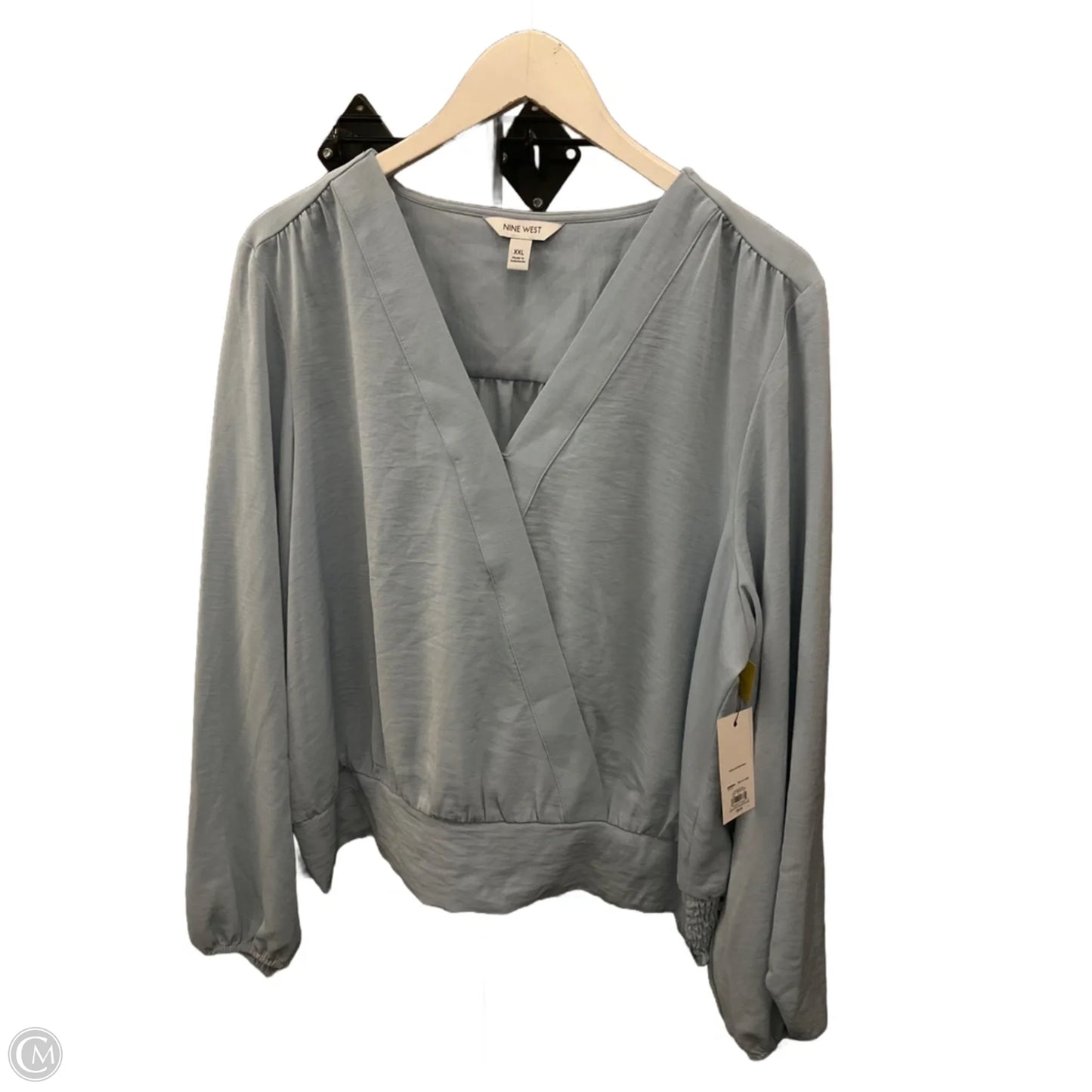 Top Long Sleeve By Nine West In Blue, Size: Xxl