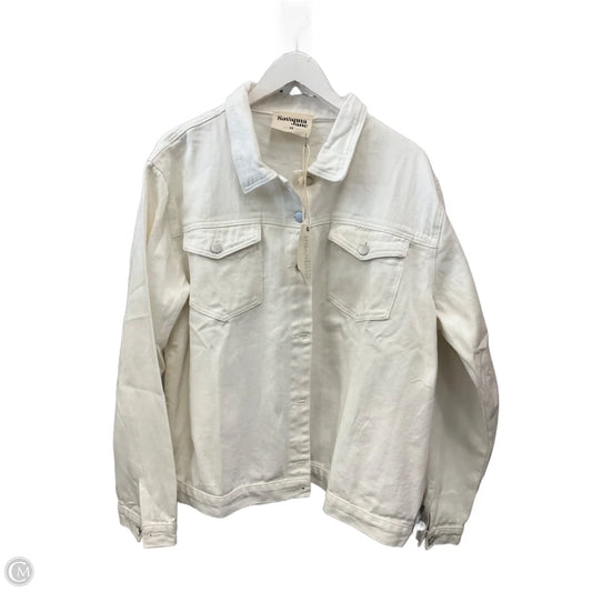 Jacket Denim By Savanna Jane In White, Size: 2x