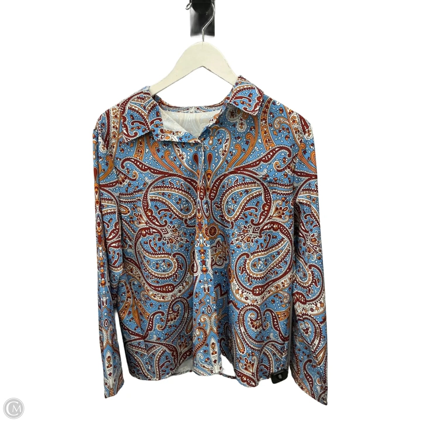 Top Long Sleeve By Clothes Mentor In Blue, Size: Xl
