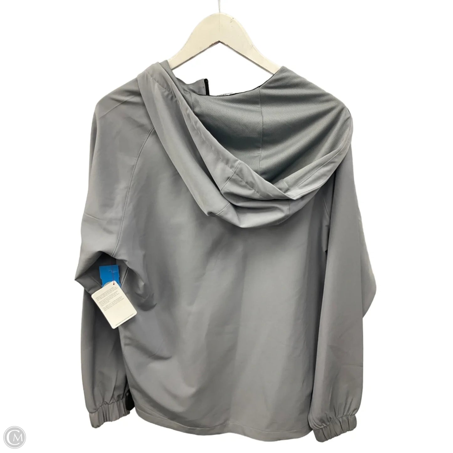 Jacket Windbreaker By Reebok In Grey, Size: S